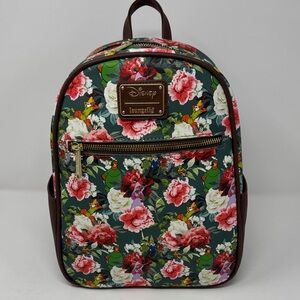 Loungefly Disney Floral Backpack with Red and Green